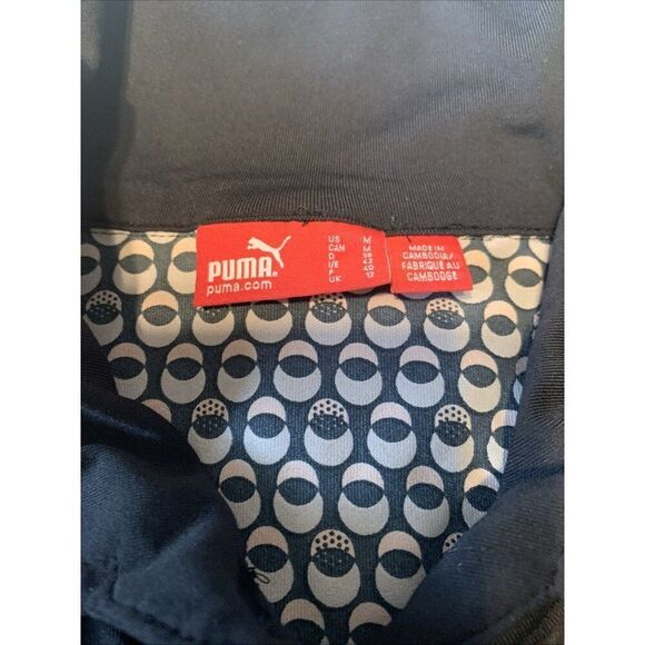 Puma Black Long Sleeve Button Down Polo Soft Stretchy Top medium - Picture 3 of 7